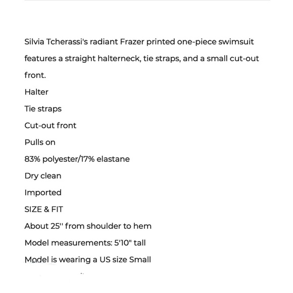 Silvia Tcherassi Coral Frazer Branch Adjustable Halter Neck One-Piece Swimsuit S - Picture 8 of 11